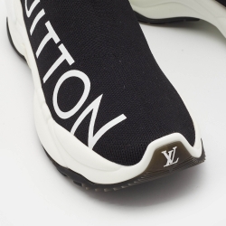 Pre Owned حذاء رياضي لوي فيتون قماش تريكو أسود بعنق مرتفع مقاس 38