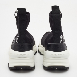 Pre Owned حذاء رياضي لوي فيتون قماش تريكو أسود بعنق مرتفع مقاس 38