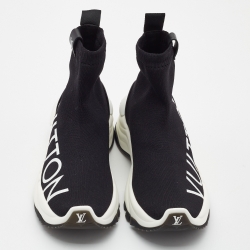 Pre Owned حذاء رياضي لوي فيتون قماش تريكو أسود بعنق مرتفع مقاس 38