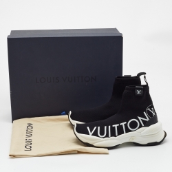 Pre Owned حذاء رياضي لوي فيتون قماش تريكو أسود بعنق مرتفع مقاس 38