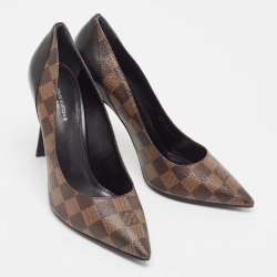 Louis Vuitton Brown Monogram Canvas and Leather Chérie Pumps Size 39