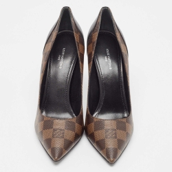 Louis Vuitton Brown Monogram Canvas and Leather Chérie Pumps Size 39