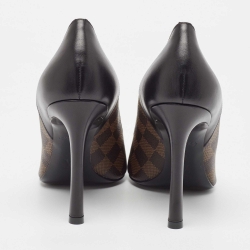 Louis Vuitton Brown Monogram Canvas and Leather Chérie Pumps Size 39
