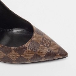 Louis Vuitton Brown Monogram Canvas and Leather Chérie Pumps Size 39
