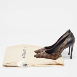 Louis Vuitton Brown Monogram Canvas and Leather Chérie Pumps Size 39