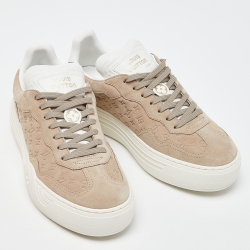 Pre Owned Louis Vuitton Beige Monogram Suede LV Groovy Platform Sneakers Size 39