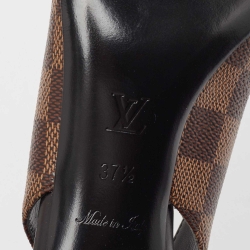 Louis Vuitton Brown Damier Canvas Madeleine Slingback Pumps Size 37.5 