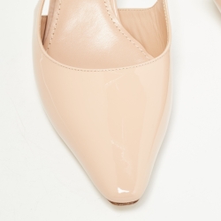 Pre Owned Louis Vuitton Pink Patent Leather Signature Slingback Pumps Size 38