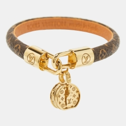 مملوكة مسبقًا Louis Vuitton LV Tribute Canvas Monogram Gold Plated Bracelet