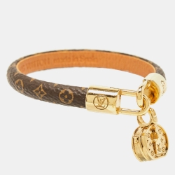 مملوكة مسبقًا Louis Vuitton LV Tribute Canvas Monogram Gold Plated Bracelet