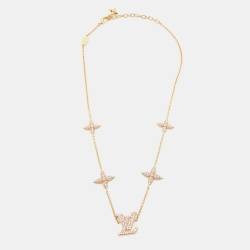 Louis Vuitton Tresor Crystals Gold Tone Necklace