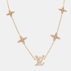 Louis Vuitton Tresor Crystals Gold Tone Necklace
