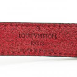 Pre Owned Louis Vuitton Black Monogram Leather Good Luck Bracelet 17CM