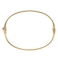 Pre Owned Louis Vuitton Nanogram Cuff Gold Tone Bracelet M