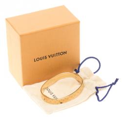 Pre Owned Louis Vuitton Nanogram Cuff Gold Tone Bracelet M