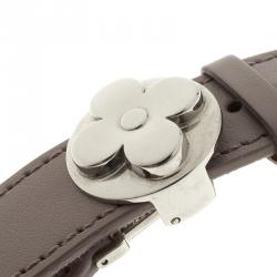 مملوكة مسبقًا سوار لوي فيتون نونوغرام ويش جلد رصاصي فضي اللون