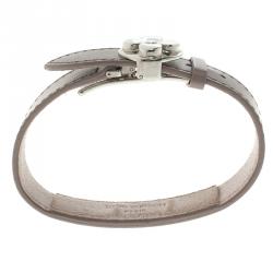 مملوكة مسبقًا سوار لوي فيتون نونوغرام ويش جلد رصاصي فضي اللون