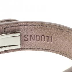 مملوكة مسبقًا سوار لوي فيتون نونوغرام ويش جلد رصاصي فضي اللون