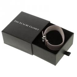 مملوكة مسبقًا سوار لوي فيتون نونوغرام ويش جلد رصاصي فضي اللون