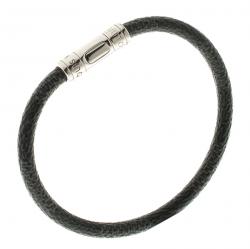 Pre Owned Louis Vuitton Keep It Damier Graphite Canvas Silver Tone Bracelet