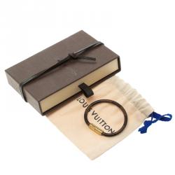 Pre Owned Louis Vuitton Keep It Damier Canvas Gold Tone Bracelet