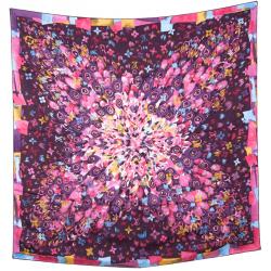مملوكة مسبقًا Louis Vuitton Multicolor Printed Silk Fleurs Square Scarf
