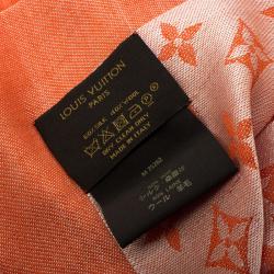 Pre Owned وشاح لوي فيتون دنيم مونوفرامي شيلي برتقالي
