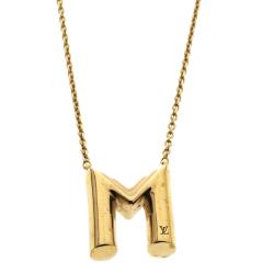 Authenticated Used Louis Vuitton LOUIS VUITTON necklace, LV & ME LOVE  M62843 metal gold tack 