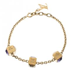 Pre Owned Louis Vuitton Gamble Gold Tone Bracelet