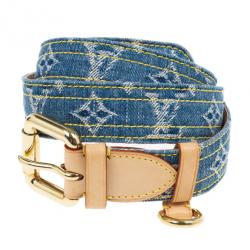 Pre Owned Louis Vuitton Denim Monogram Belt 90CM