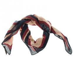 مملوكة مسبقًا Louis Vuitton Blue Monogram Print Trunks & Bags Cotton Square Bandana Scarf