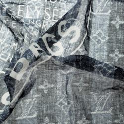 مملوكة مسبقًا Louis Vuitton Blue Monogram Print Trunks & Bags Cotton Square Bandana Scarf