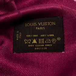 مملوكة مسبقًا Louis Vuitton Berry Pink Monogram Silk and Wool Shawl