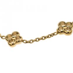 LOUIS VUITTON Brass Flower Full Bracelet Gold 911445