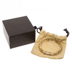 Pre Owned Louis Vuitton Clear Resin Gold Tone Monogram Inclusion Bangle Bracelet 20cm