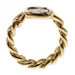 Pre Owned Louis Vuitton ID Two Tone Gold Ring Size 51