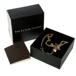 Pre Owned قلادة لوي فيتون لون ذهبي كريستال غامبل