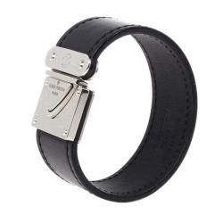 Pre Owned Louis Vuitton Nomade Koala Black Leather Bracelet 17CM