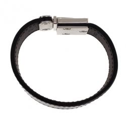 Pre Owned Louis Vuitton Nomade Koala Black Leather Bracelet 17CM