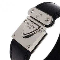Pre Owned Louis Vuitton Nomade Koala Black Leather Bracelet 17CM