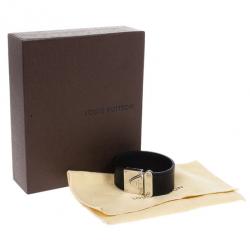 Pre Owned Louis Vuitton Nomade Koala Black Leather Bracelet 17CM