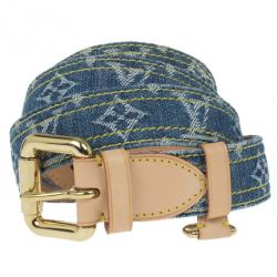 مملوكة مسبقًا Louis Vuitton Denim Monogram Belt 90CM