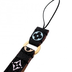 Pre Owned Louis Vuitton Black Multicolor Monogram Canvas Phone Strap