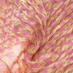 Pre Owned Louis Vuitton Pink and Yellow Leopard Print Cashmere and Silk Stephen Sprouse Graffiti Scarf