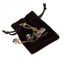 مملوكة مسبقًا Louis Vuitton Gamble Crystal Gold Tone Long Earrings