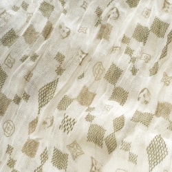 Pre Owned وشاح لوي فيتون دامييه أزور بشراشيب كريمي وأخضر