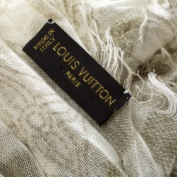 Pre Owned وشاح لوي فيتون دامييه أزور بشراشيب كريمي وأخضر