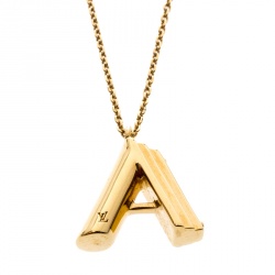 Louis Vuitton LV & Me A Letter Pendant Gold Tone Necklace 