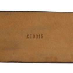 Pre Owned Louis Vuitton Brown Monogram Canvas Gold Buckle Belt Size 90 CM
