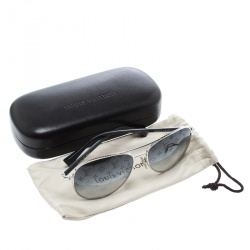 مملوكة مسبقًا نظارة شمسية لوي فيتون افياتور بيلوت كونسبيريشن Z0165U متدرجة سوداء مونوغرامية/ فضية